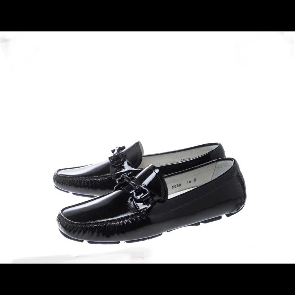 Salvatore Ferragamo Women's Black Patent Leather Loafers - NEVER WORN